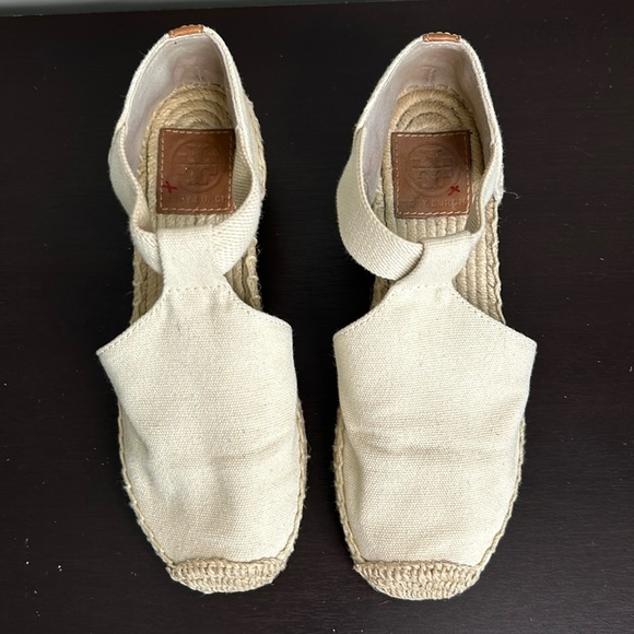 Tory Burch Sandal Catalina Espadrille Wedge
Natural Shoe Slip On Logo Sz 5 - Picture 2 of 13